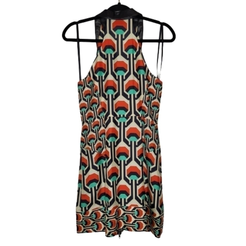 Milly Green, Red and Black Geometric Sheath Dress - Picture 3 of 15